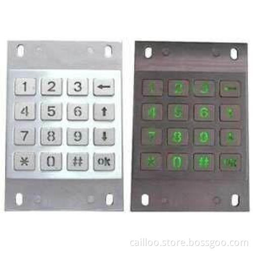 16keys IP65 rated industrial metal numeric keypad MKP160-16